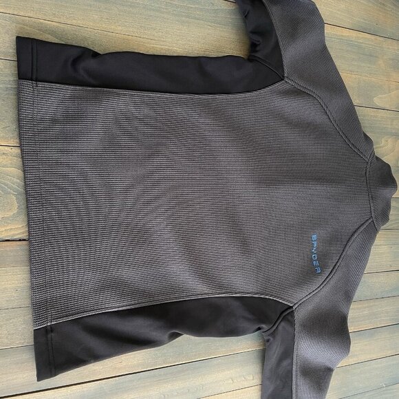 Spyder Dark Gray Blue Black Waffle Grid Fleece 1/4 Zip Up Jacket - Men's M (S8) - Picture 10 of 10